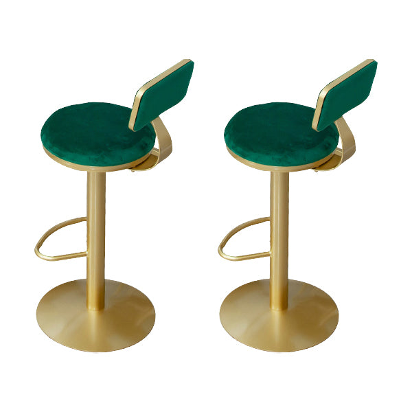 Armless Bar Stools Adjustable Height Swivel Dining Stools with Metal Base