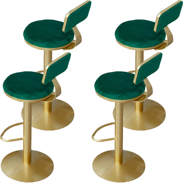 Armless Bar Stools Adjustable Height Swivel Dining Stools with Metal Base
