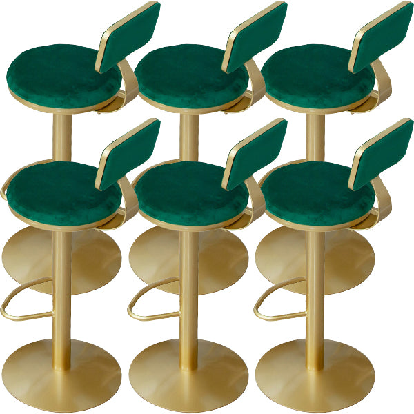Armless Bar Stools Adjustable Height Swivel Dining Stools with Metal Base