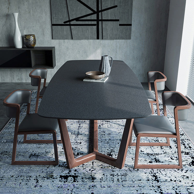 Indoor Dinette Table with Wooden Base Modern Dining Table for Home