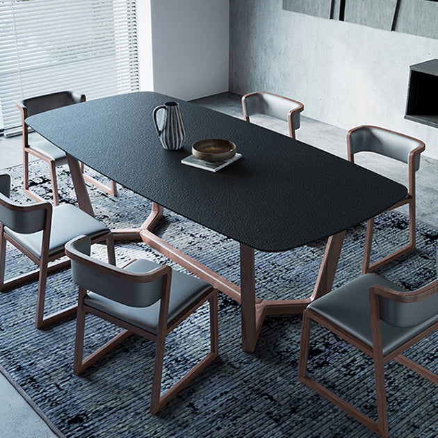 Indoor Dinette Table with Wooden Base Modern Dining Table for Home