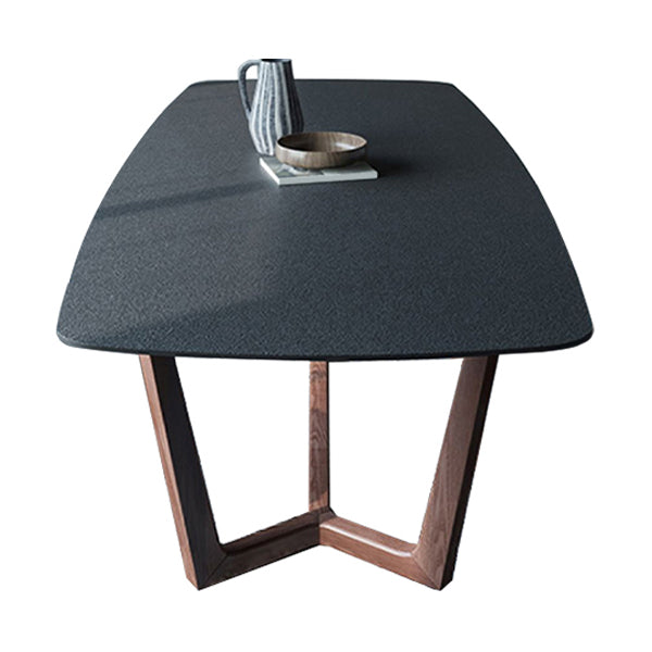 Indoor Dinette Table with Wooden Base Modern Dining Table for Home