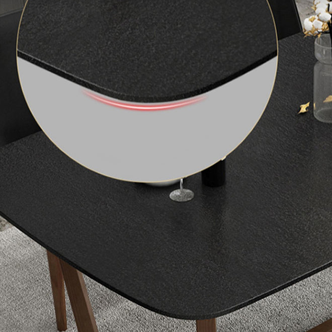 Indoor Dinette Table with Wooden Base Modern Dining Table for Home