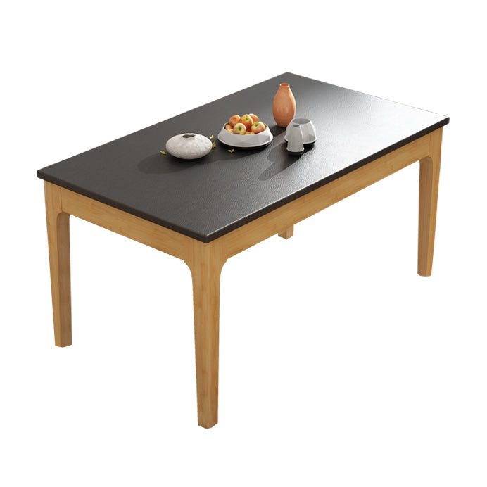 Contemporary Kitchen Dinner Table Rectangle Stone 4 Legs Dining Table