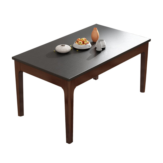 Contemporary Kitchen Dinner Table Rectangle Stone 4 Legs Dining Table