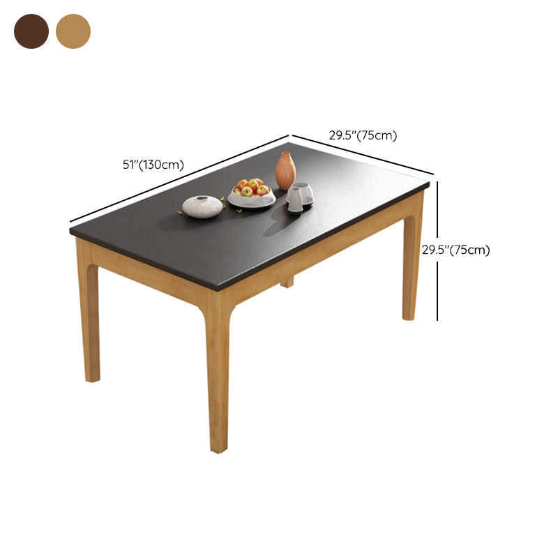 Contemporary Kitchen Dinner Table Rectangle Stone 4 Legs Dining Table