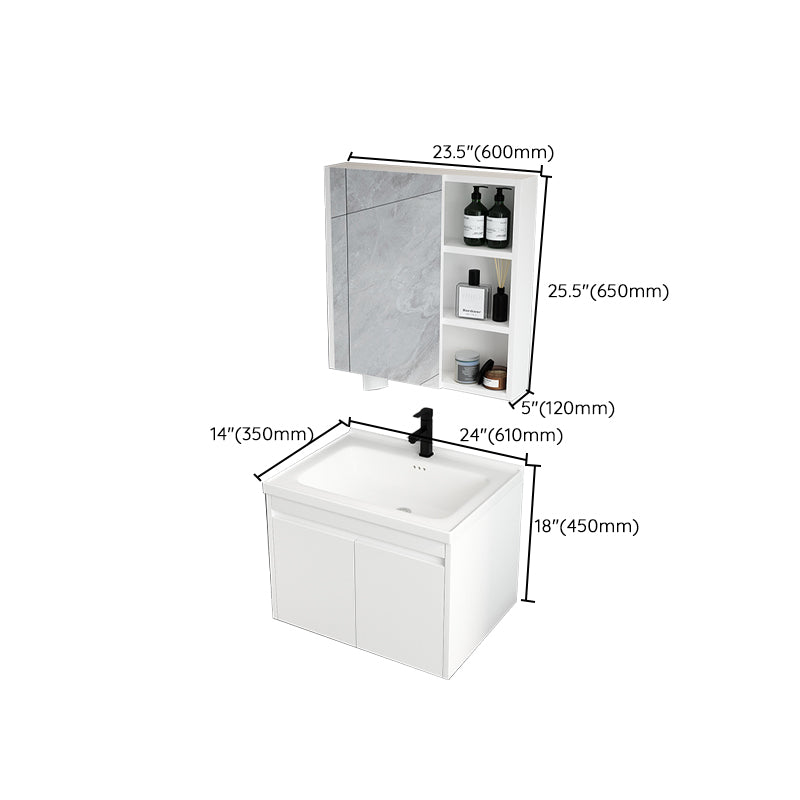 Mid Century Modern Bathroom Vanity Wall Mount Bathroom Sink Vanity with Mirror
