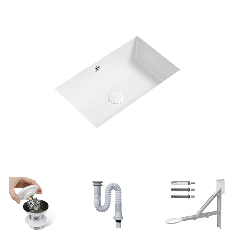Modern Undermount Bathroom Sink Porcelain with Faucet Wash Stand