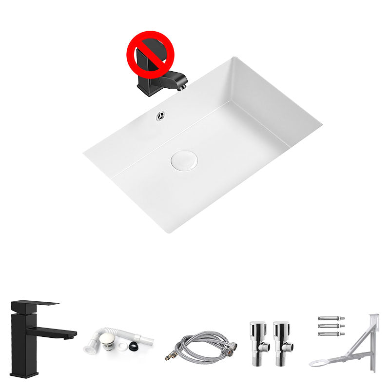 Modern Undermount Bathroom Sink Porcelain with Faucet Wash Stand