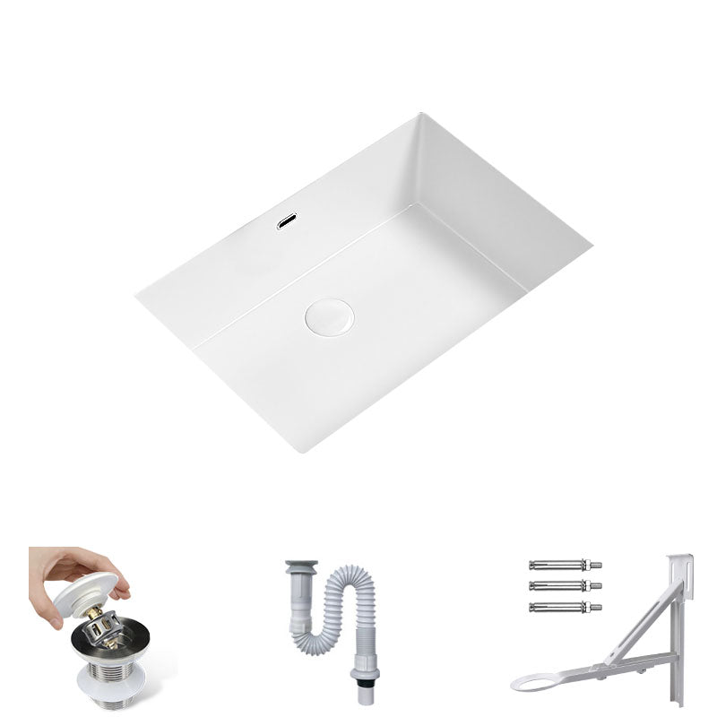 Modern Undermount Bathroom Sink Porcelain with Faucet Wash Stand