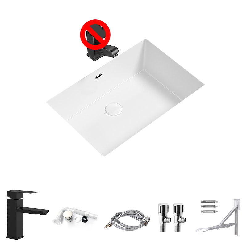 Modern Undermount Bathroom Sink Porcelain with Faucet Wash Stand