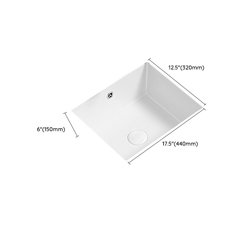 Modern Undermount Bathroom Sink Porcelain with Faucet Wash Stand