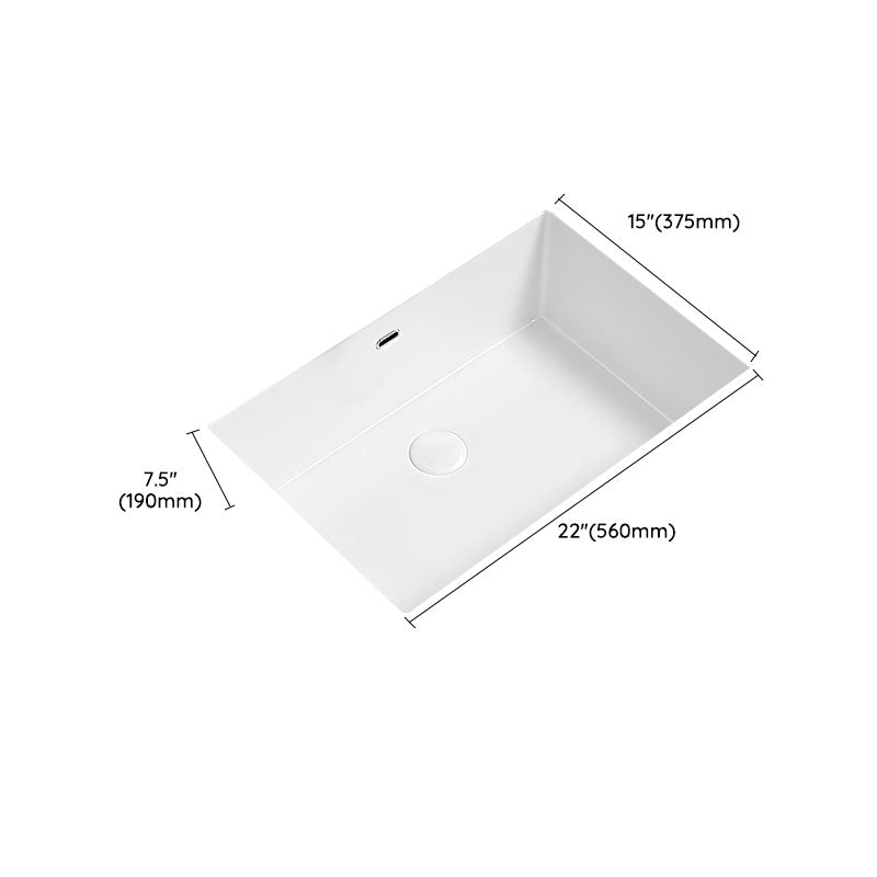 Modern Undermount Bathroom Sink Porcelain with Faucet Wash Stand