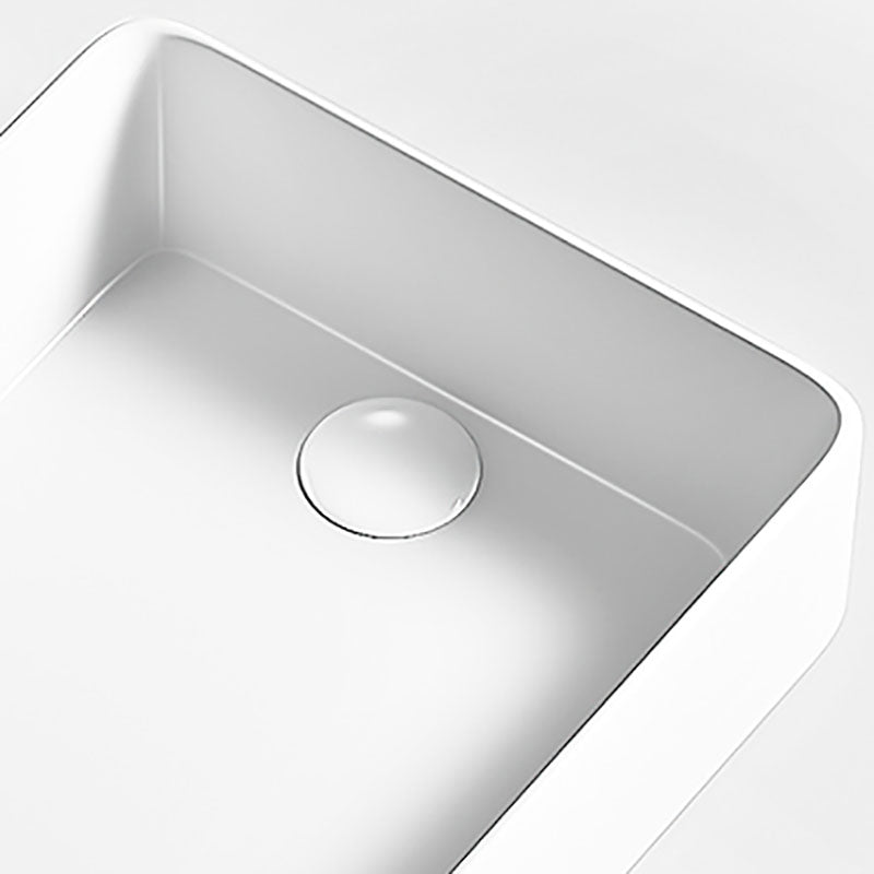Traditional Vessel Bathroom Sink Porcelain with Pop-Up Drain Basin Sink