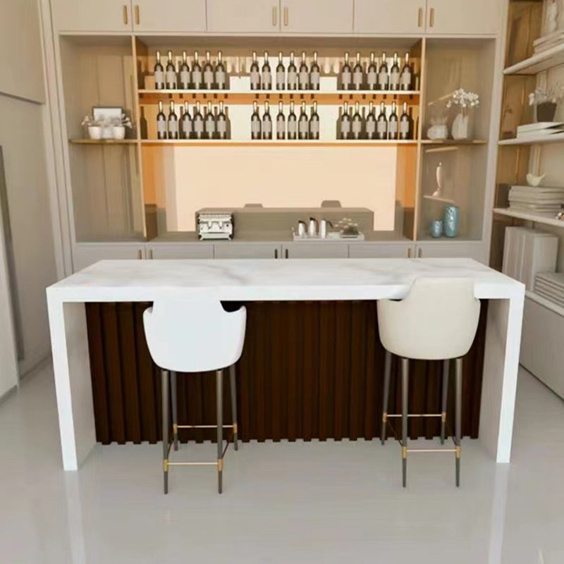 Modern Stone Rectangle Bar Table Storable Table for Milk Tea Shop