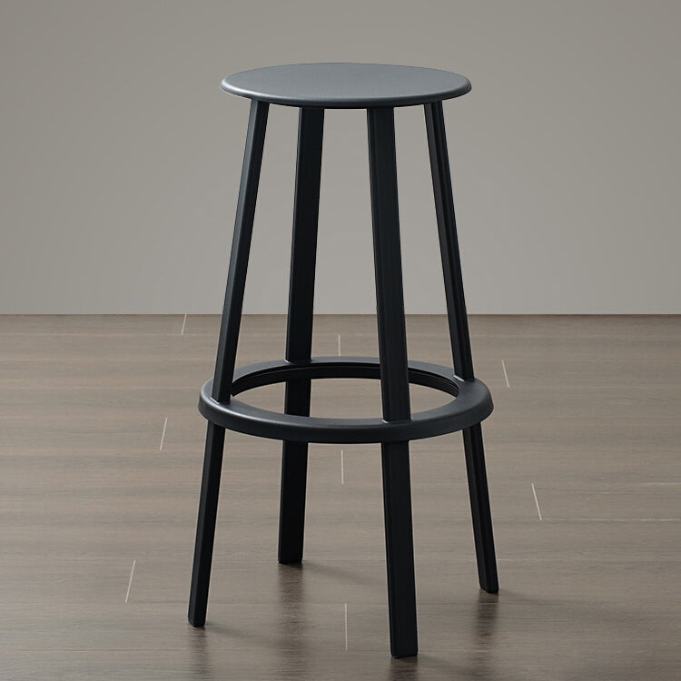 Modern Rotatable Backless Counter Stool Iron Cafe Bar Stool with Pedal