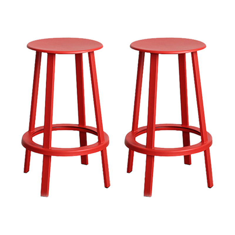 Modern Rotatable Backless Counter Stool Iron Cafe Bar Stool with Pedal