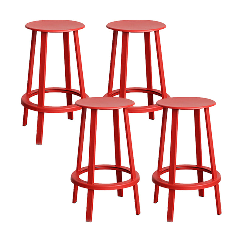 Modern Rotatable Backless Counter Stool Iron Cafe Bar Stool with Pedal