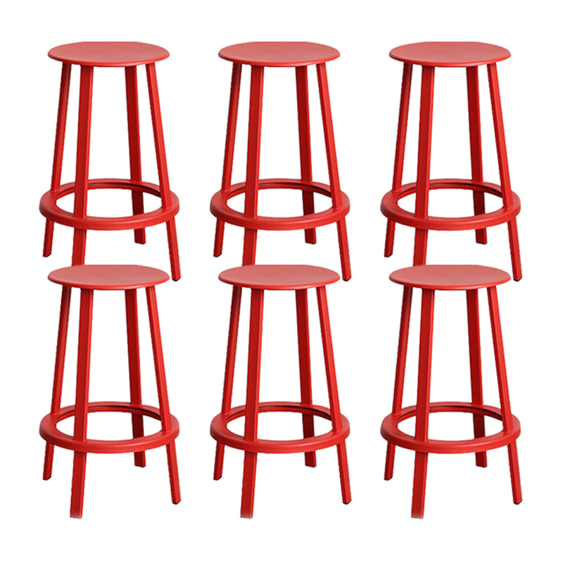 Modern Rotatable Backless Counter Stool Iron Cafe Bar Stool with Pedal