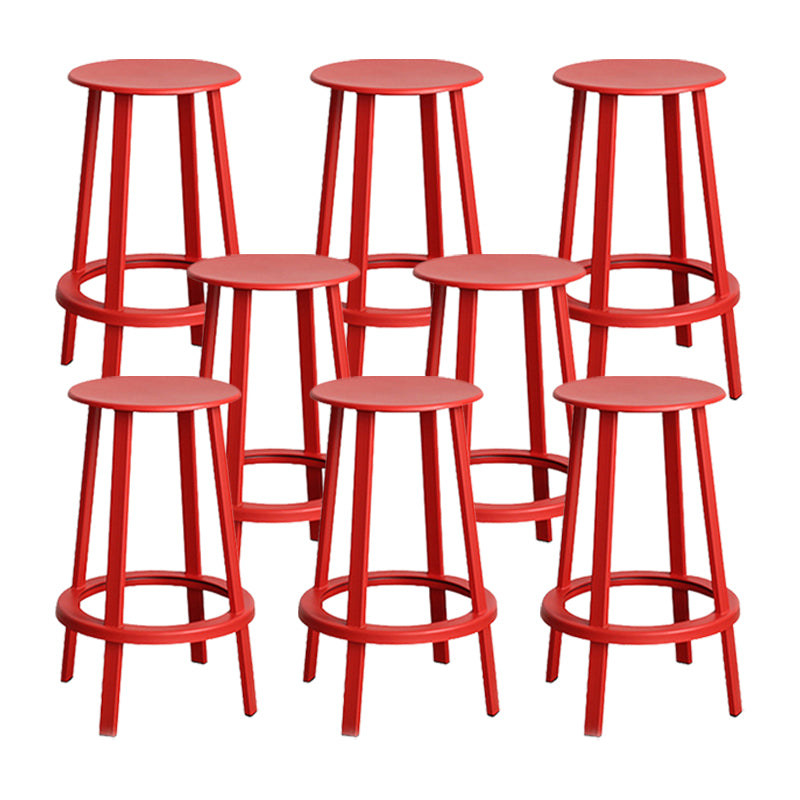 Modern Rotatable Backless Counter Stool Iron Cafe Bar Stool with Pedal