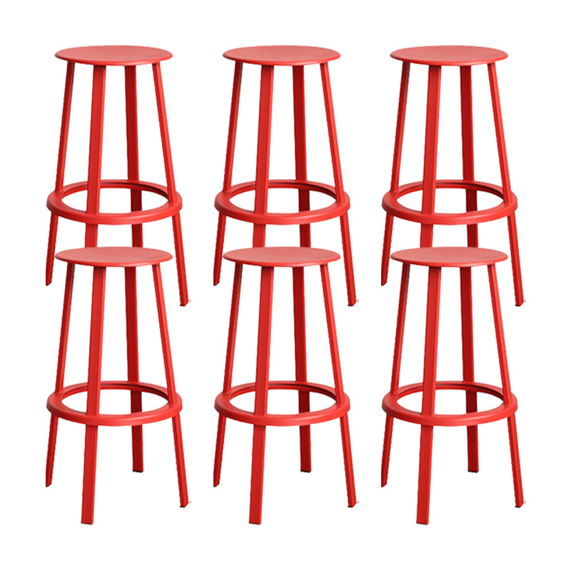 Modern Rotatable Backless Counter Stool Iron Cafe Bar Stool with Pedal