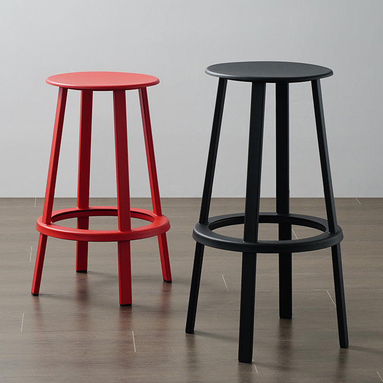 Modern Rotatable Backless Counter Stool Iron Cafe Bar Stool with Pedal