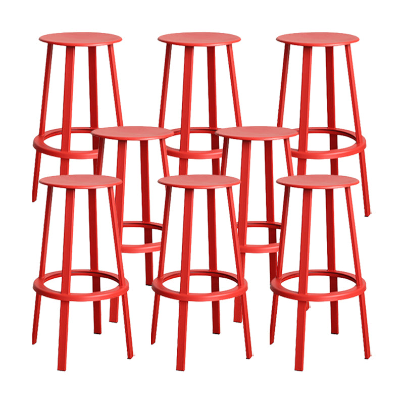 Modern Rotatable Backless Counter Stool Iron Cafe Bar Stool with Pedal