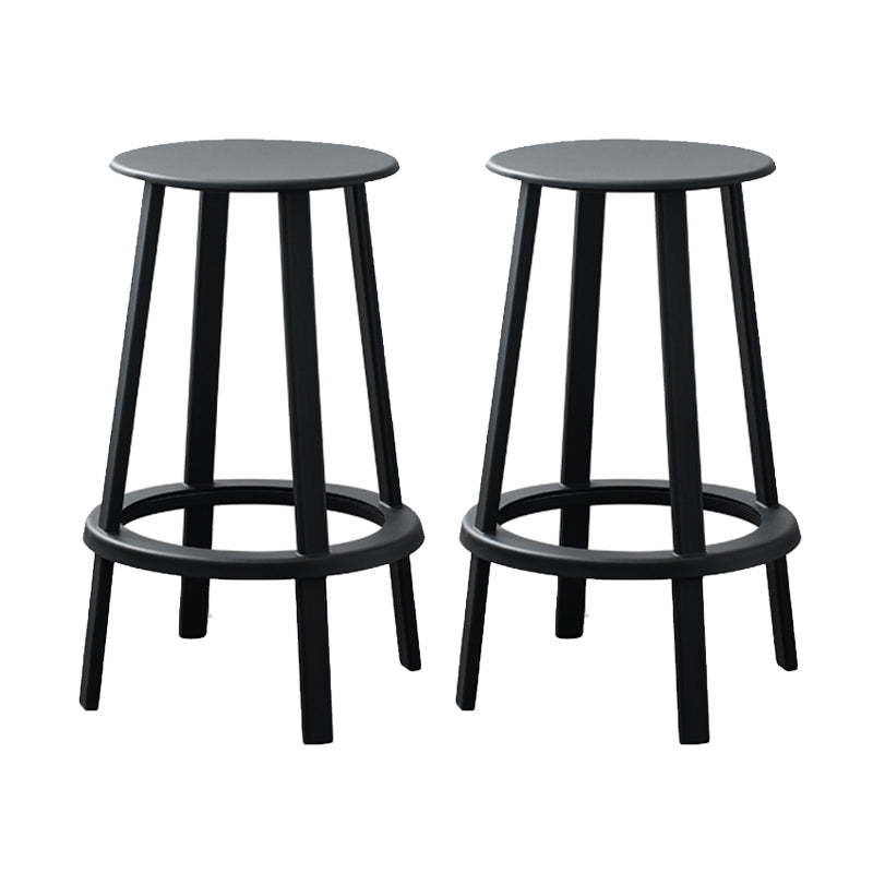 Modern Rotatable Backless Counter Stool Iron Cafe Bar Stool with Pedal