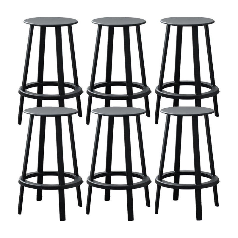 Modern Rotatable Backless Counter Stool Iron Cafe Bar Stool with Pedal