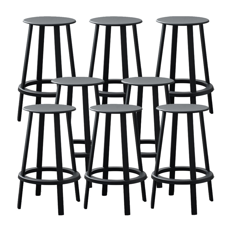 Modern Rotatable Backless Counter Stool Iron Cafe Bar Stool with Pedal