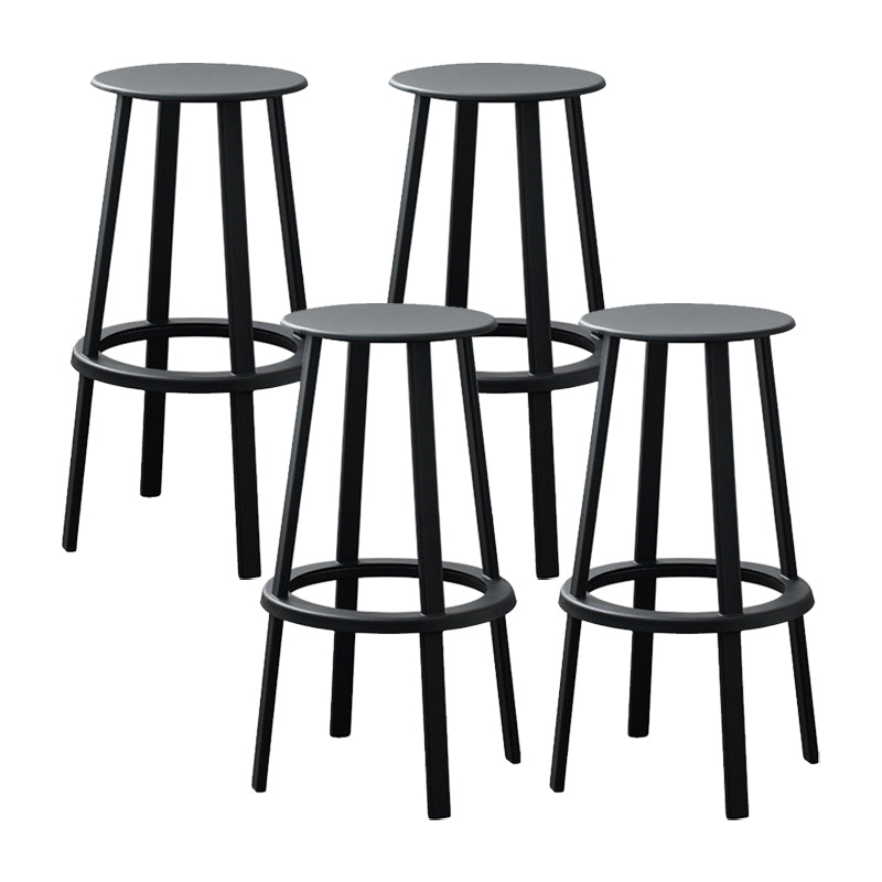 Modern Rotatable Backless Counter Stool Iron Cafe Bar Stool with Pedal