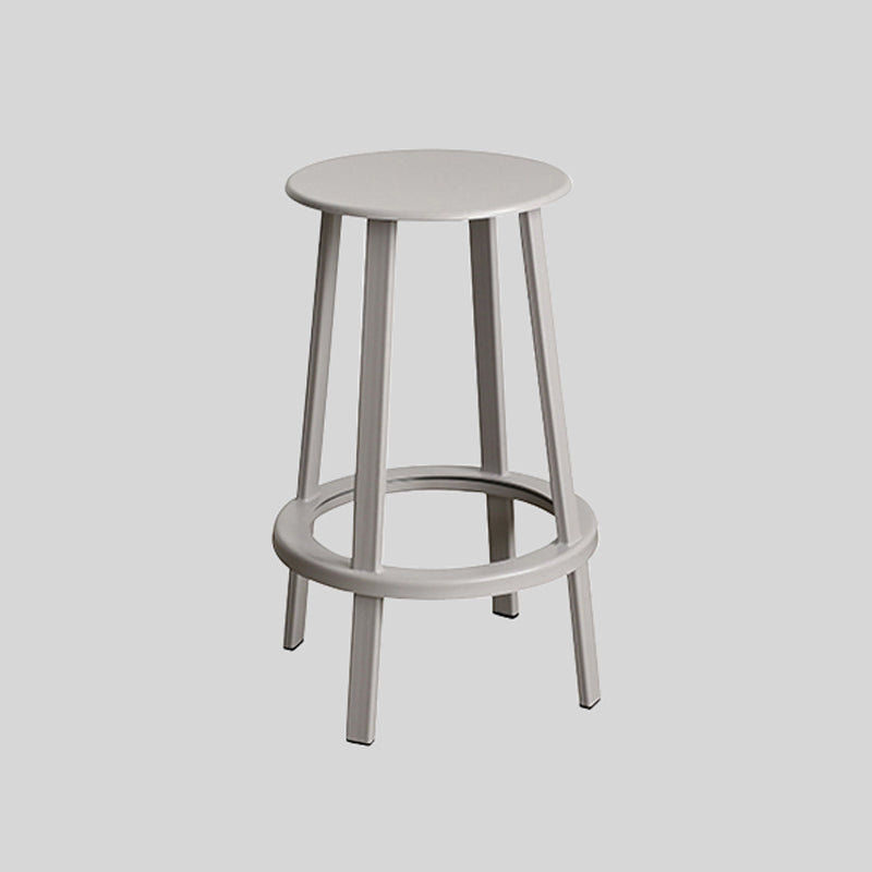 Modern Rotatable Backless Counter Stool Iron Cafe Bar Stool with Pedal