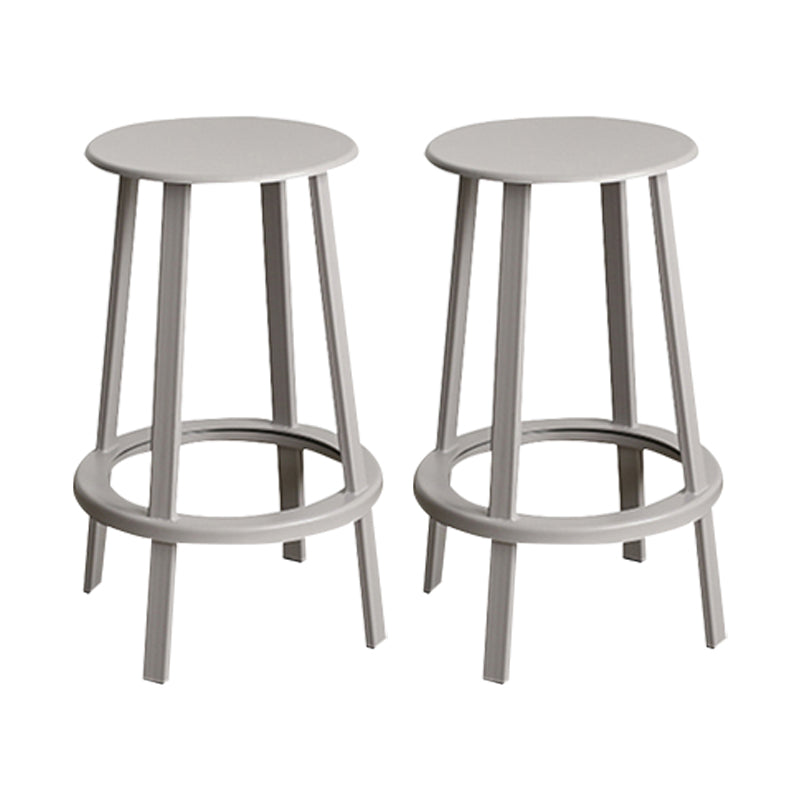 Modern Rotatable Backless Counter Stool Iron Cafe Bar Stool with Pedal