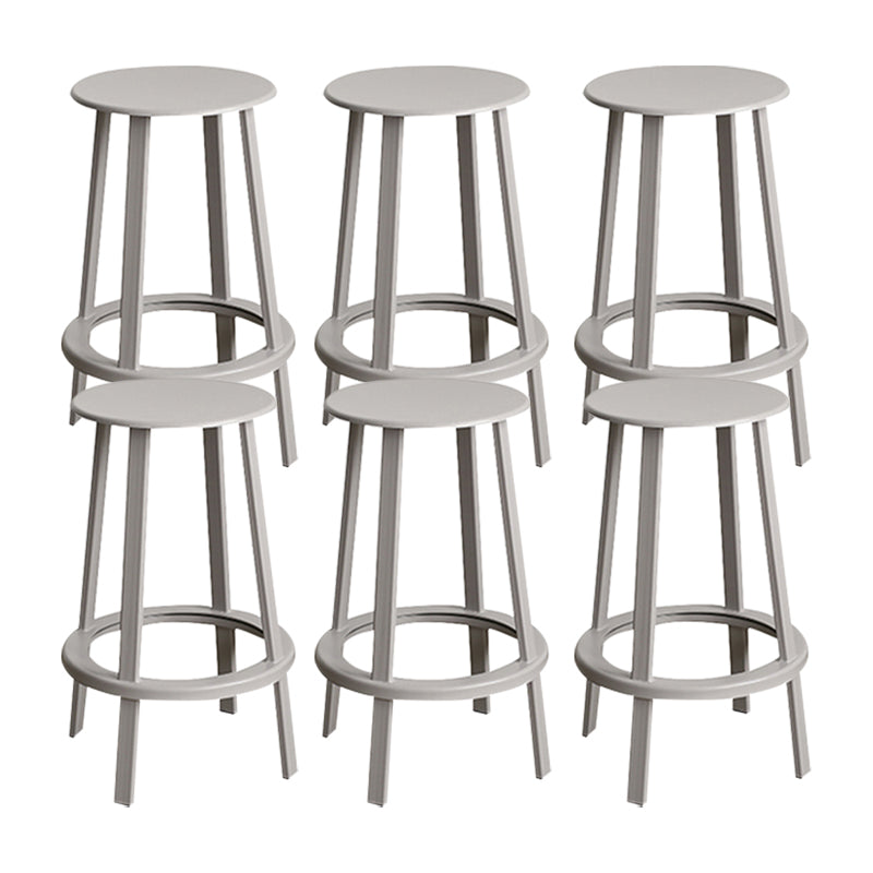 Modern Rotatable Backless Counter Stool Iron Cafe Bar Stool with Pedal