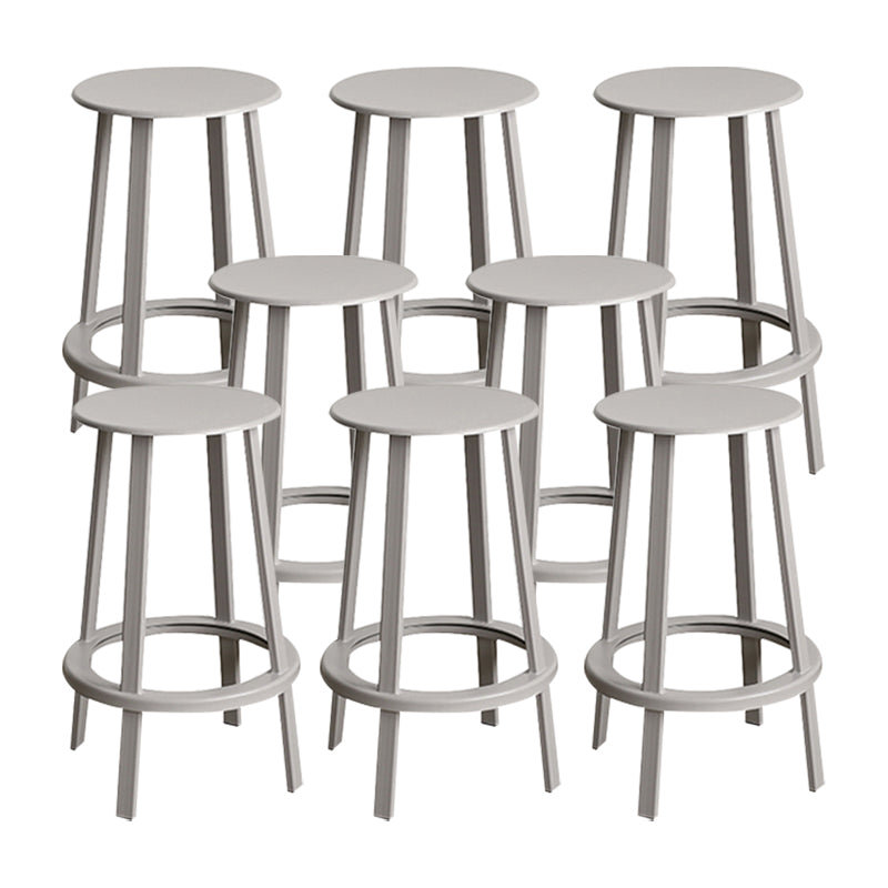 Modern Rotatable Backless Counter Stool Iron Cafe Bar Stool with Pedal