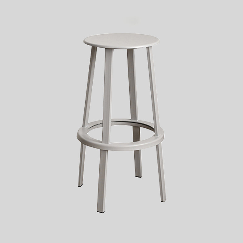 Modern Rotatable Backless Counter Stool Iron Cafe Bar Stool with Pedal