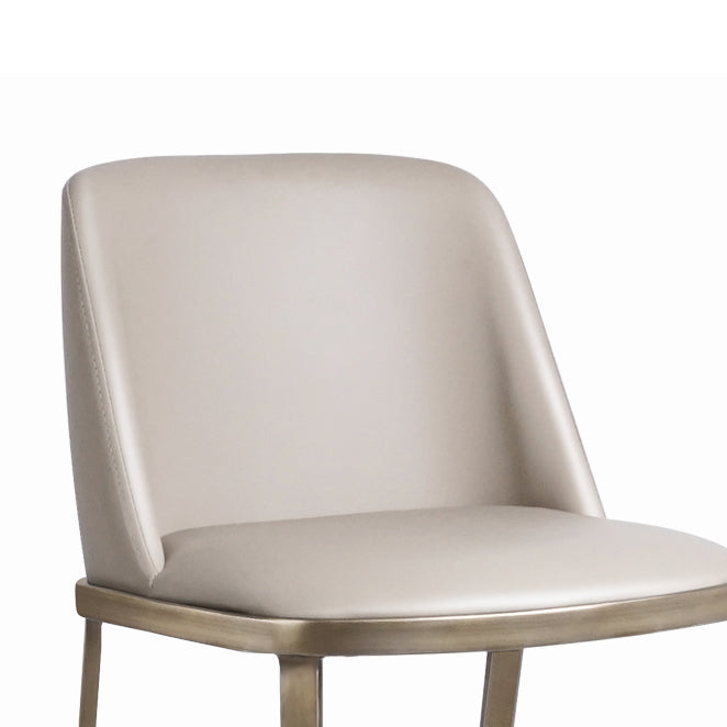 Glam Backrest Armless Counter Stool Iron Bar Stool with Cushion for Cafe