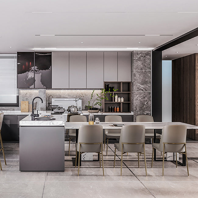 Glam Backrest Armless Counter Stool Iron Bar Stool with Cushion for Cafe