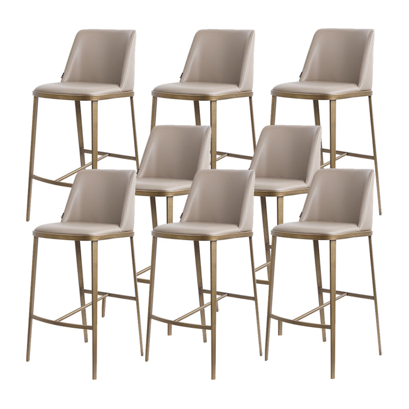 Glam Backrest Armless Counter Stool Iron Bar Stool with Cushion for Cafe