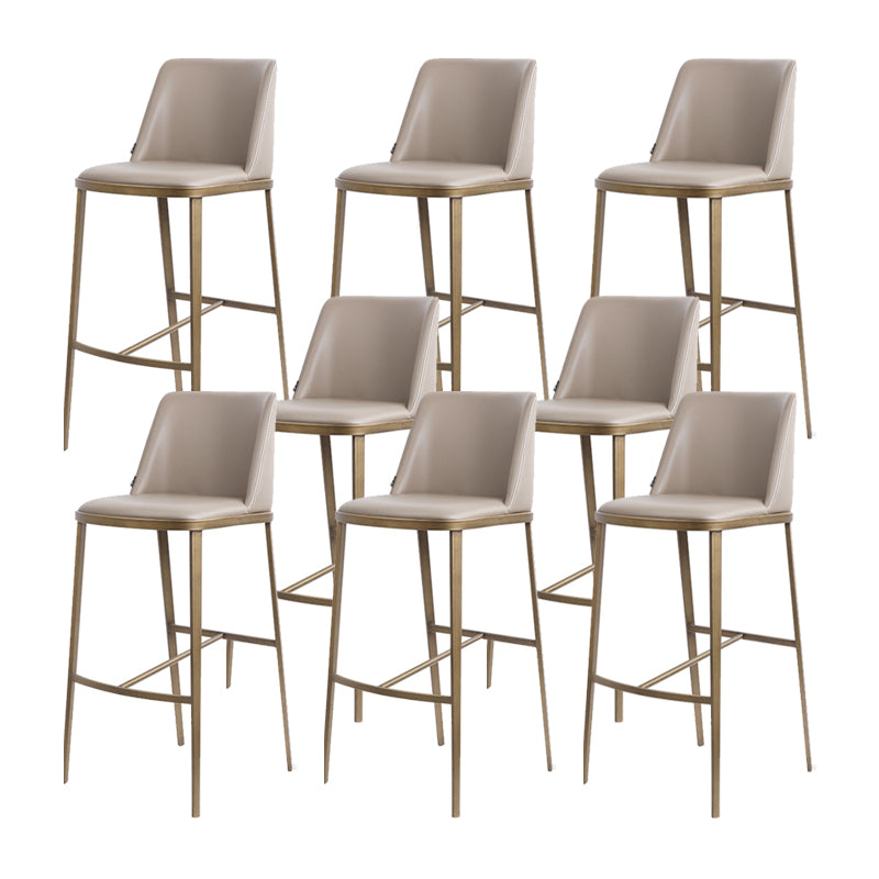 Glam Backrest Armless Counter Stool Iron Bar Stool with Cushion for Cafe