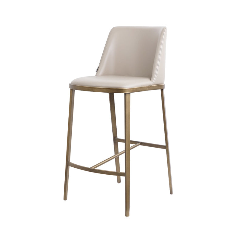 Glam Backrest Armless Counter Stool Iron Bar Stool with Cushion for Cafe