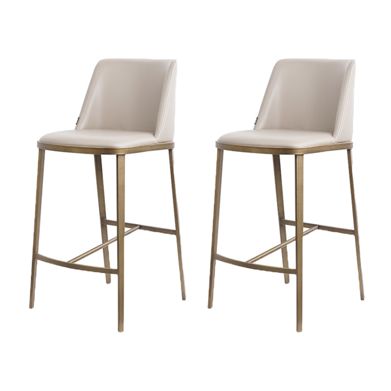 Glam Backrest Armless Counter Stool Iron Bar Stool with Cushion for Cafe