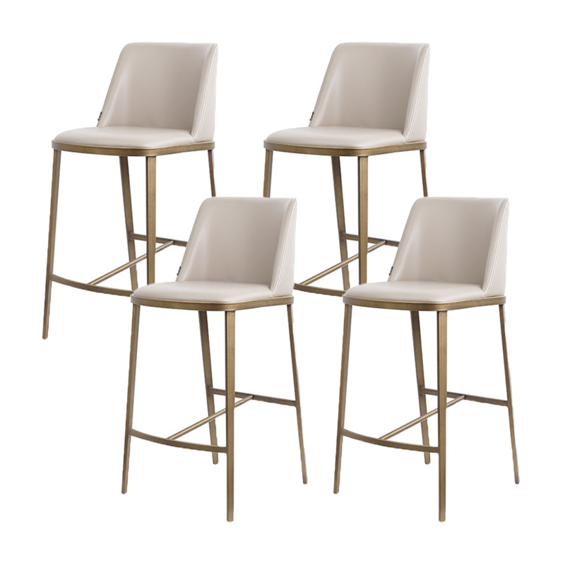 Glam Backrest Armless Counter Stool Iron Bar Stool with Cushion for Cafe