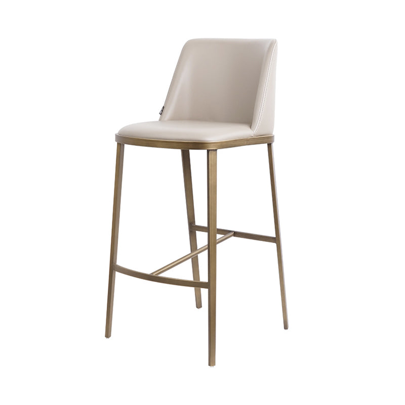 Glam Backrest Armless Counter Stool Iron Bar Stool with Cushion for Cafe