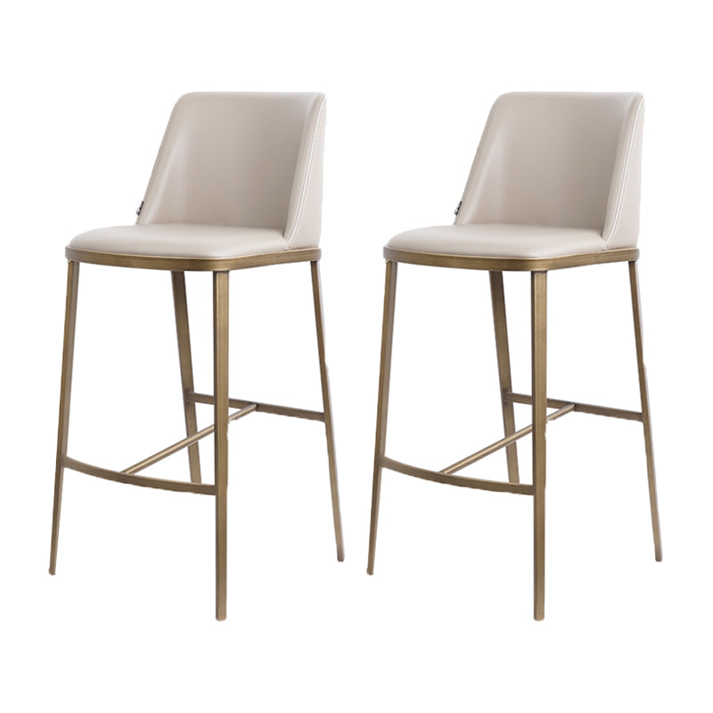 Glam Backrest Armless Counter Stool Iron Bar Stool with Cushion for Cafe