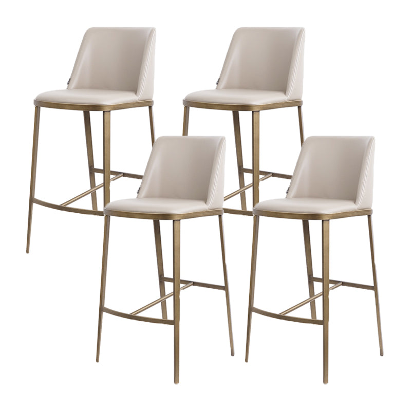 Glam Backrest Armless Counter Stool Iron Bar Stool with Cushion for Cafe