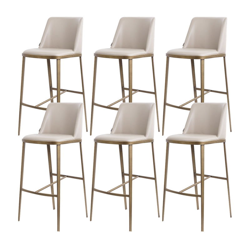 Glam Backrest Armless Counter Stool Iron Bar Stool with Cushion for Cafe