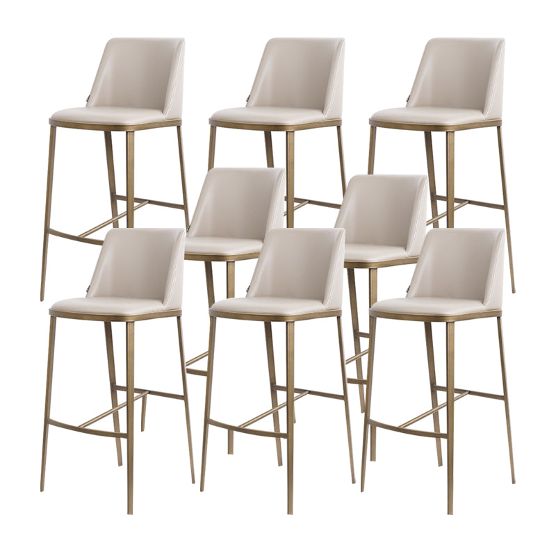 Glam Backrest Armless Counter Stool Iron Bar Stool with Cushion for Cafe