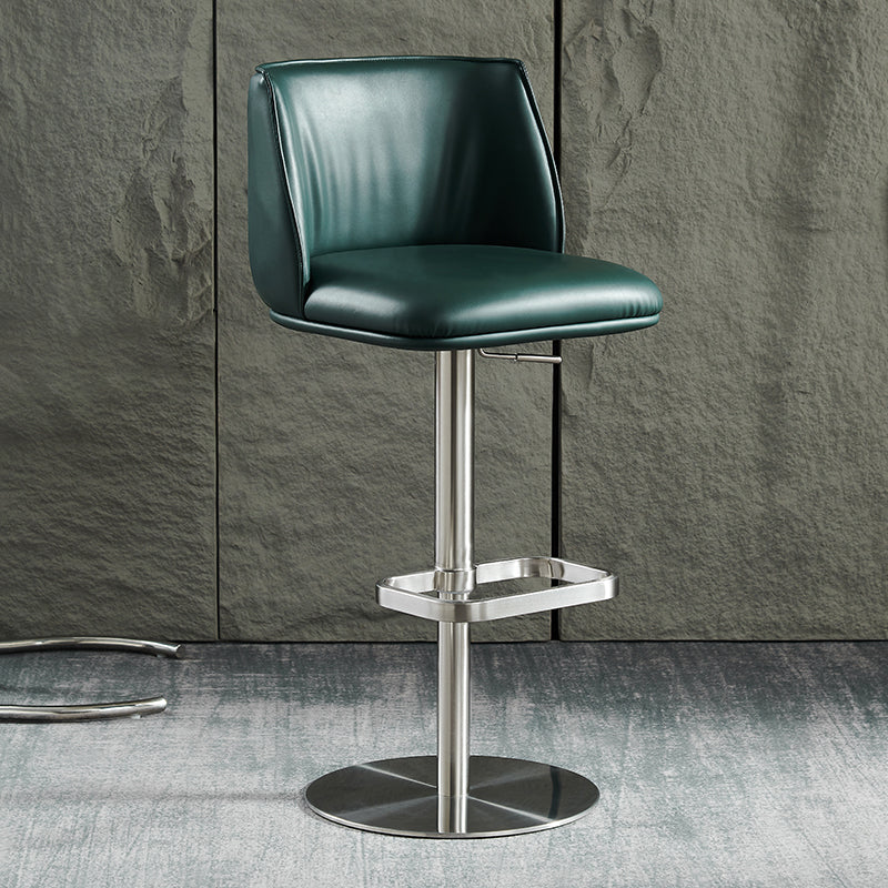 Modern Rotatable Backrest Counter Stool Stainless Steel Bar Stool with Pedal for Cafe