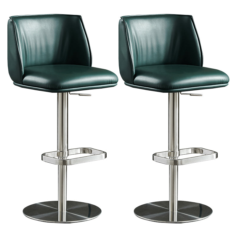 Modern Rotatable Backrest Counter Stool Stainless Steel Bar Stool with Pedal for Cafe